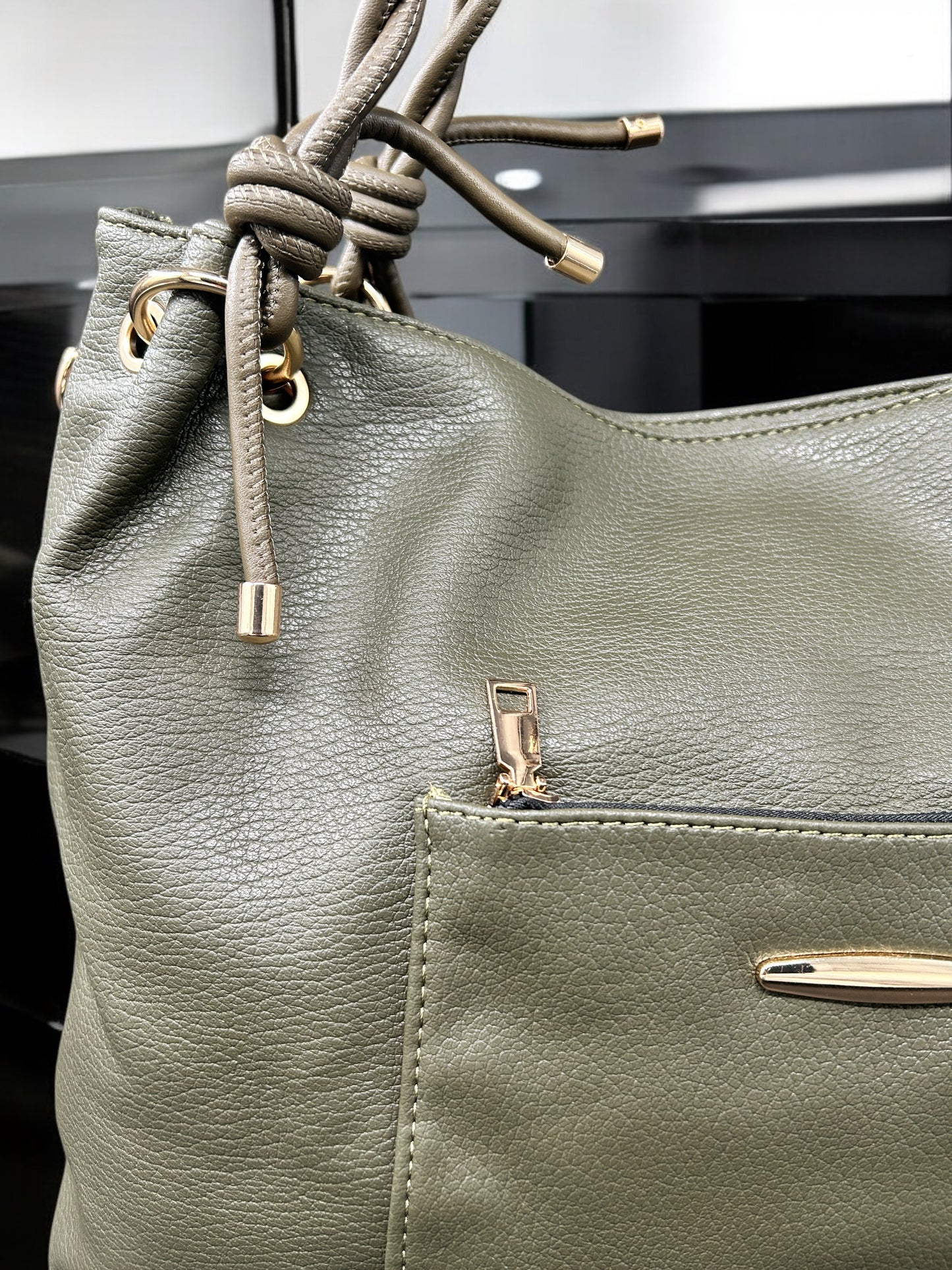 Classic Olive Shoulder Bag