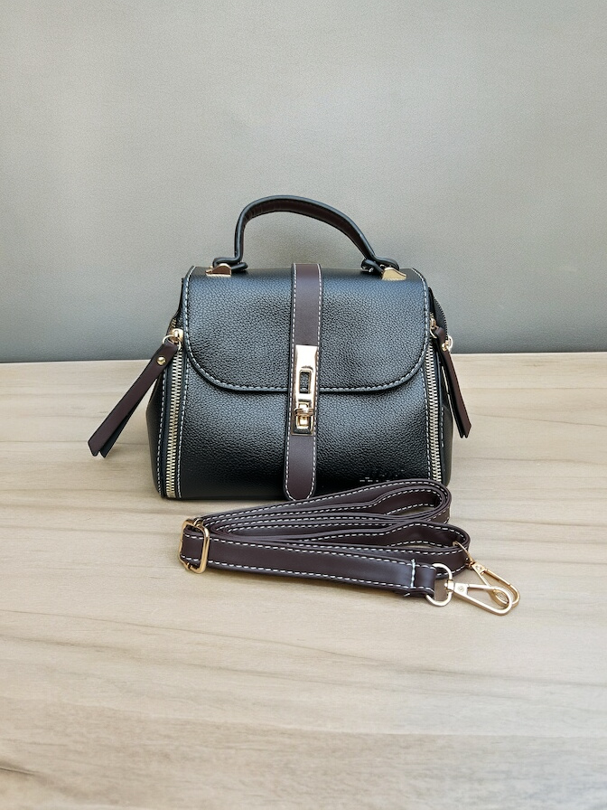 Majesty Sling Bag with Secured Lock Black front