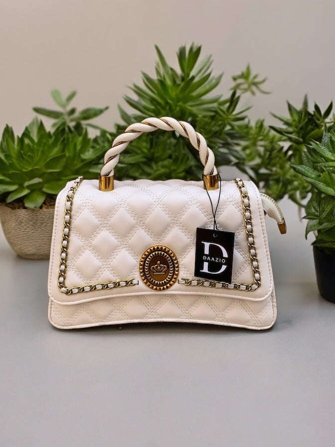 Opulent Sling/Hand Bag Off White